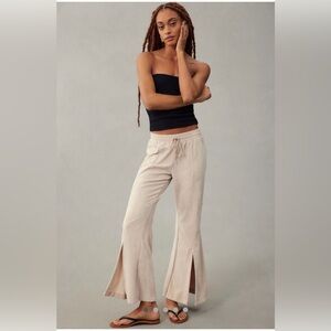 Daily Practice by Anthropologie drawstring Wide-Leg Splt Hem Pants S P